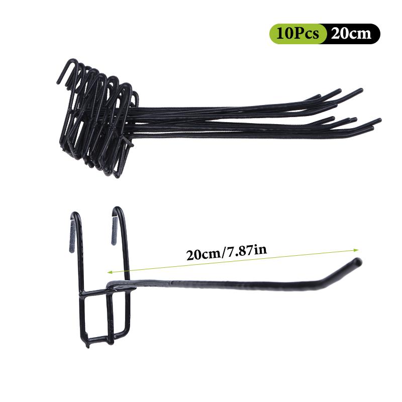 10 Stück Langlebige 5/10/15/20cm Bildschirmhaken 3,3mm Dicke Supermarkt Drahtgitter Hängehaken Eisen Gitterhaken für Bildschirmgitter