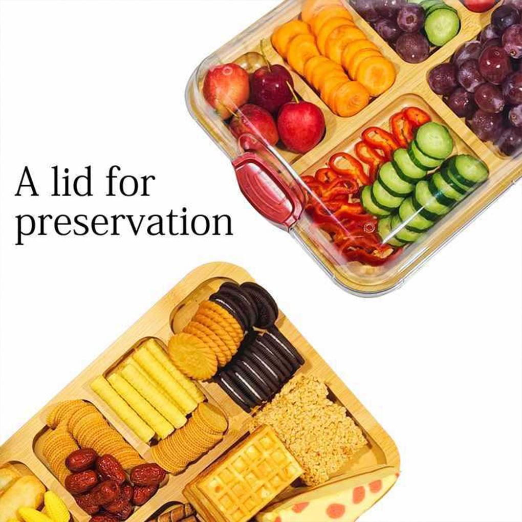 Bamboo Serving Tray With Lid Lightweight And Portable For All Occasions Charcuteries Board With Lid