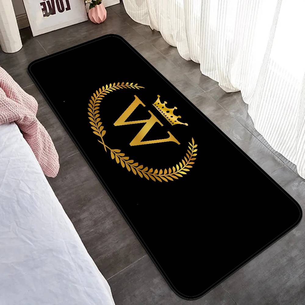 

Black Golden Crown Letter Bathroom Mat Anti-slip Absorb Water Long Strip Cushion Bedroon Mat Welcome Doormat 40x60cm