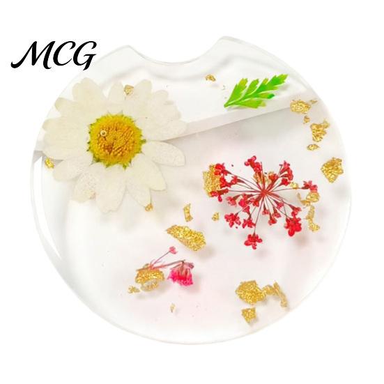 Reusable Car Coaster Coaster, Durable Resin Flower Drink Mirror Polished Unique Natural Coffee Cup Holder, for Interior Accessories Heat Resistant