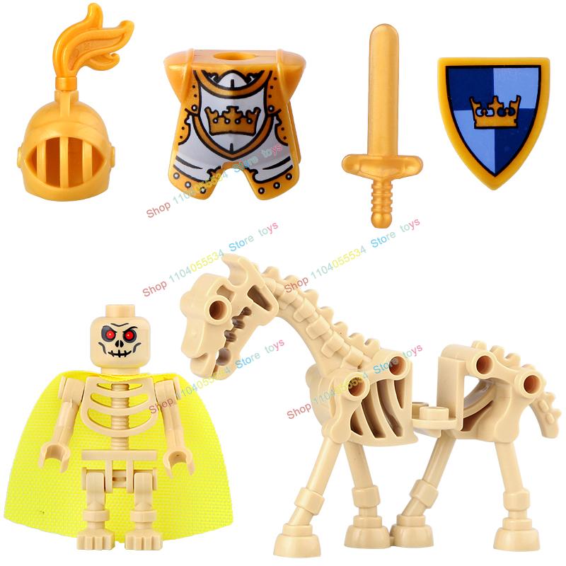 

AX9815 AX9816 Средневековый Рыцарь Рыцарь-Скелет Щит Копье Доспехи Кирпичики Конструктора Оружие Аксессуары Игрушки-Пазлы