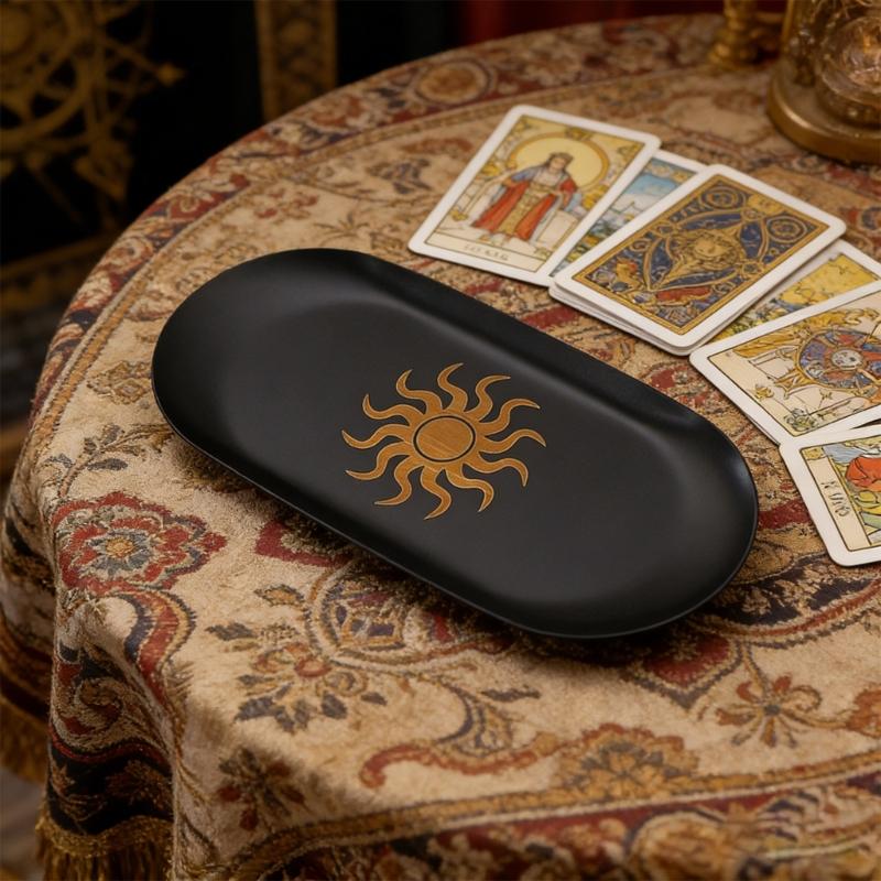 Tarots Candle Holder Board Astrology Candlestick Altars Plate Witchcraft Wiccan Divinations Decors Candle Holder Tray
