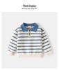Boys' Striped Lapel Sweater for Spring & Autumn