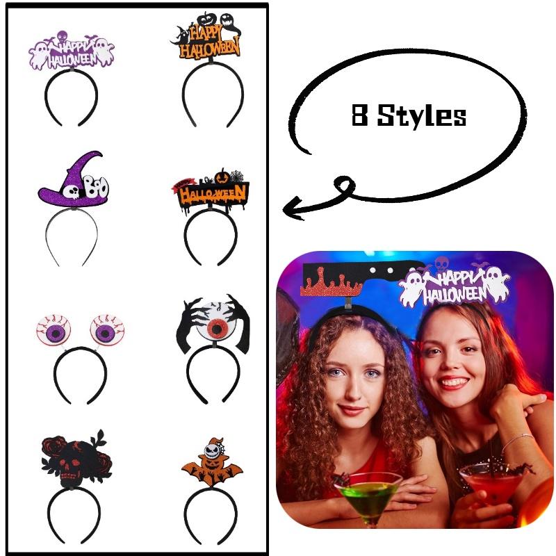 Crazy Party Halloween Headband With Ghost Theme Pumpkin Head Clip Halloween Decorations