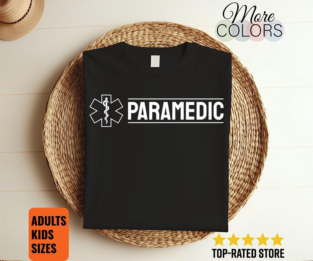 Paramedic Shirt, Minimal Star of Life Tee, Emergency Medical Technician Gift, Unisex Apparel, Birthday Present, Crewneck Top, Adult Clothing