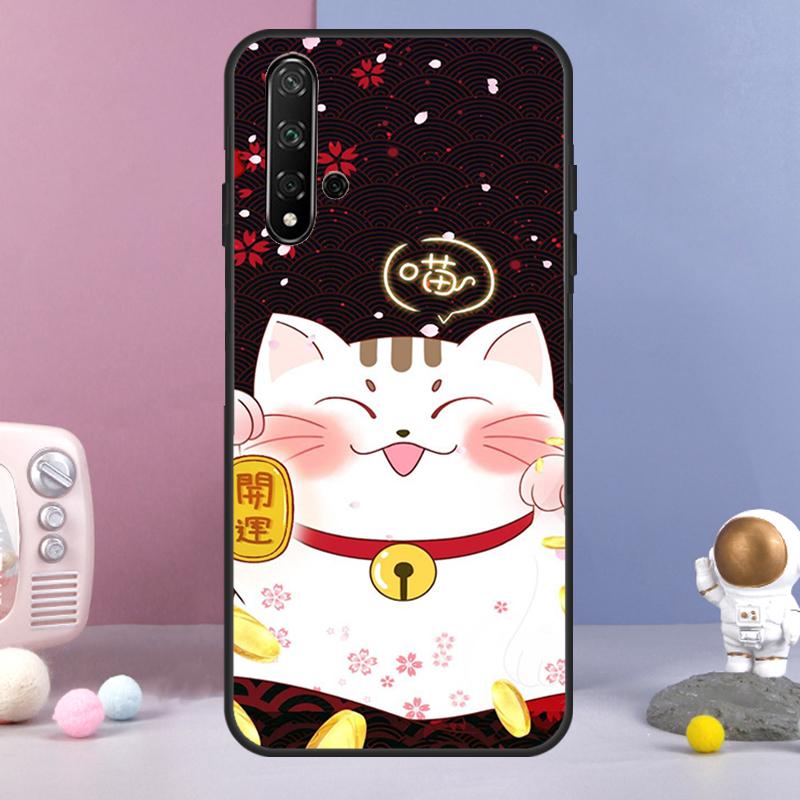 Japanese Lucky Cat For Huawei Nova 7i 8i 11i 12i 12s Y73 Y70 Y90 Y60 Y72 Y61 Y91 9 10 SE P30 Pro P40 Lite Case