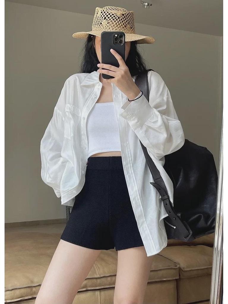Summer Korean Style Faux Linen High Waist Knit Shorts - Slimming, Loose, Breathable Casual Women's Trend.