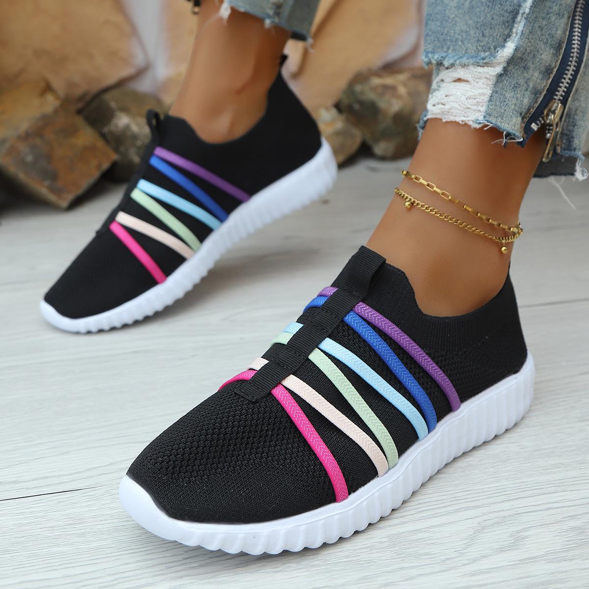 Women s shoes summer new fly-woven shoes large size casual single shoes light sports shoes 36
