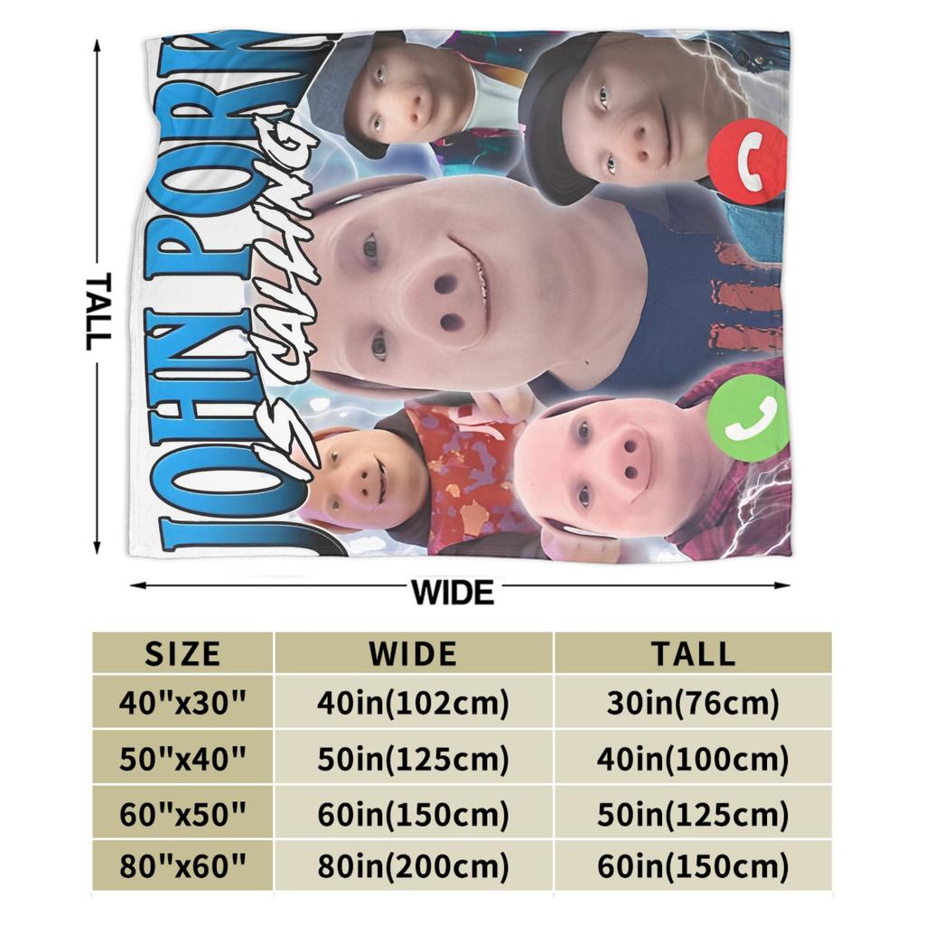 John Pork Is Calling Answer Call Phone Pig Soft Warm Blanket Picnic Plush Throw Blanket Bedspread Sofa Bed Cover