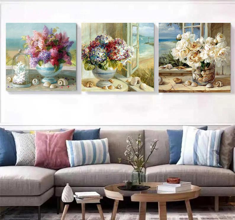 Modern Beautiful Flowers Wall Art Canvas Paintings Aesthetic Landscape Minimalist Poster Pictures Living Room Home Decor