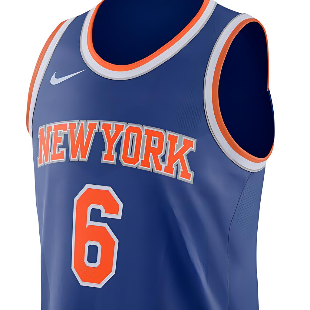 Nike New York Knicks Kristaps Porzingis Authentic Jersey Icon Edition Basketball Jersey Men's Dark Blue AV2676-495