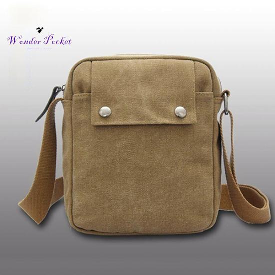 Bolso bandolera informal de viaje multifunción de lona vintage para hombre