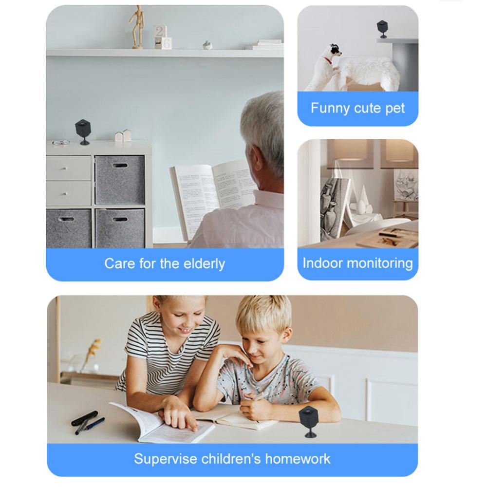 Mini 1080P trådløs skjermkamera Smart WiFi-kamera Innebygd batterimikrofon støtter natt