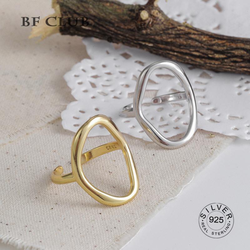 925 Sterling Silver rings for women hollow out gold color Temperament Personality Fashion Female Trendy Resizable Opening Rings золотой