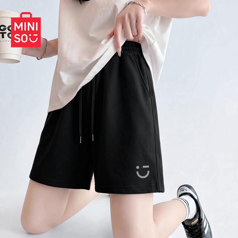 MINISO Women s High-Waist Wide-Leg Sports Shorts L