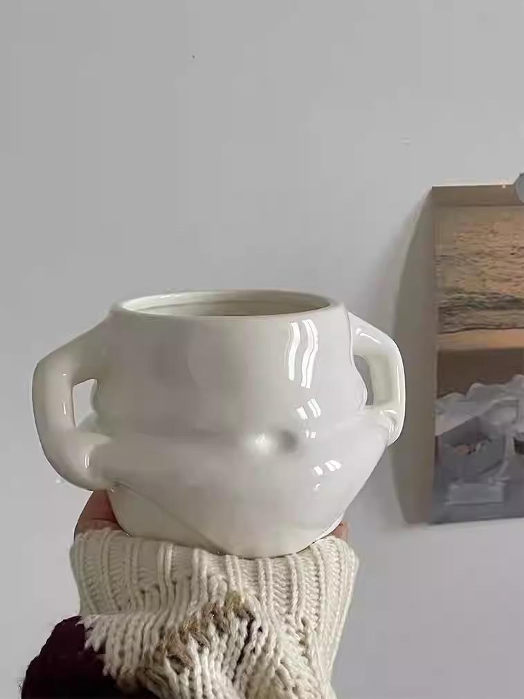 Kreative Kneifbauch-Keramiktasse - Einzigartige Milch- und Kaffeetasse für Büro & Frühstück