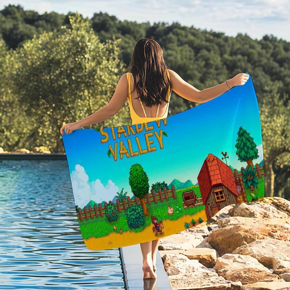 

Game Stardew Valley cute chiken Towel Quick Drying Beach Towels Are Suitable For Swimming Pools Camping Yoga And The Gym W30*H60(CM)