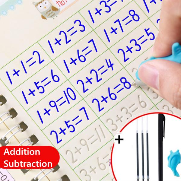 

Детская тетрадь для практики каллиграфии Groove, дошкольная пропись, рабочая тетрадь для начинающих, раннее образование, учебная тетрадь Addition and Subtraction