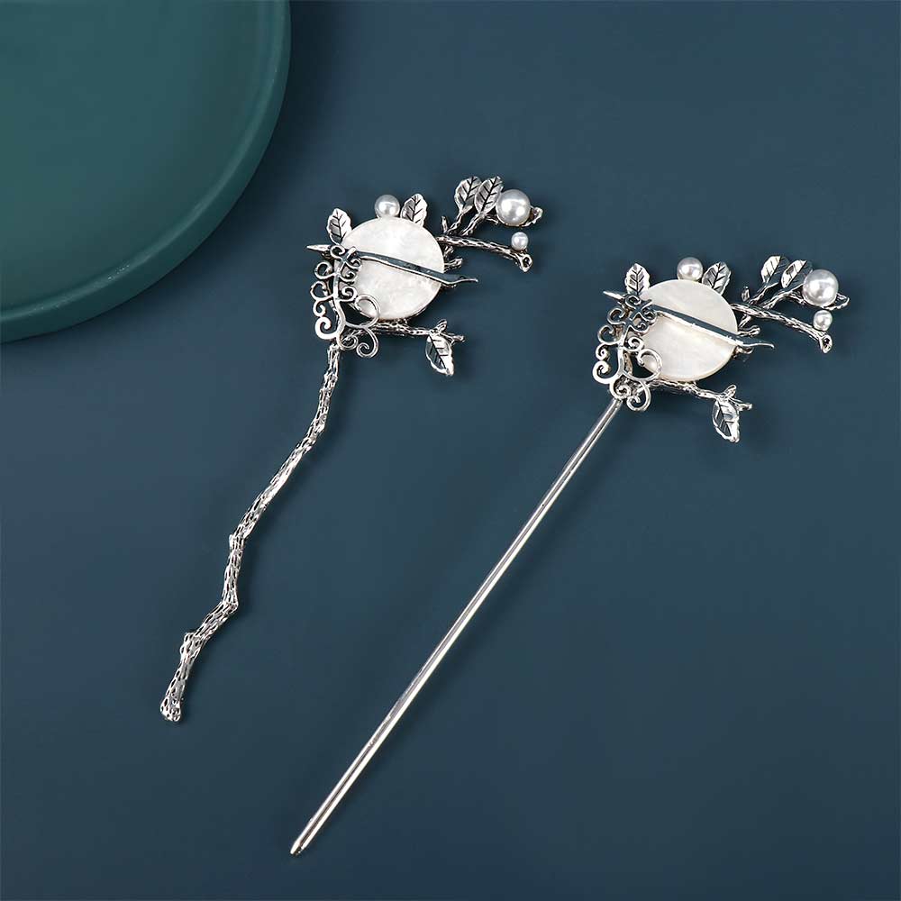 Gift Pearl Hair Disk Female Pearl Hairpins Hair Accessories Women Hair Fork Moon Hair Stick