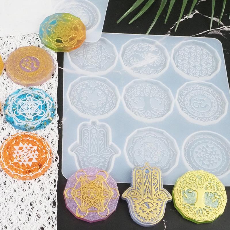 Sacred Geometry Pendant Silicone Mould Crystal Epoxy Resin Mold Jewelry Making