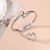 1 set of European and American fashion simple heavy metal temperament geometric ring smooth surface women's bracelet ring jewelry set