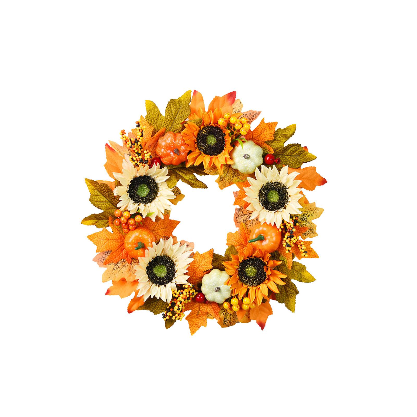 

Осенний венок для входной двери венок с искусственной тыквой One Size