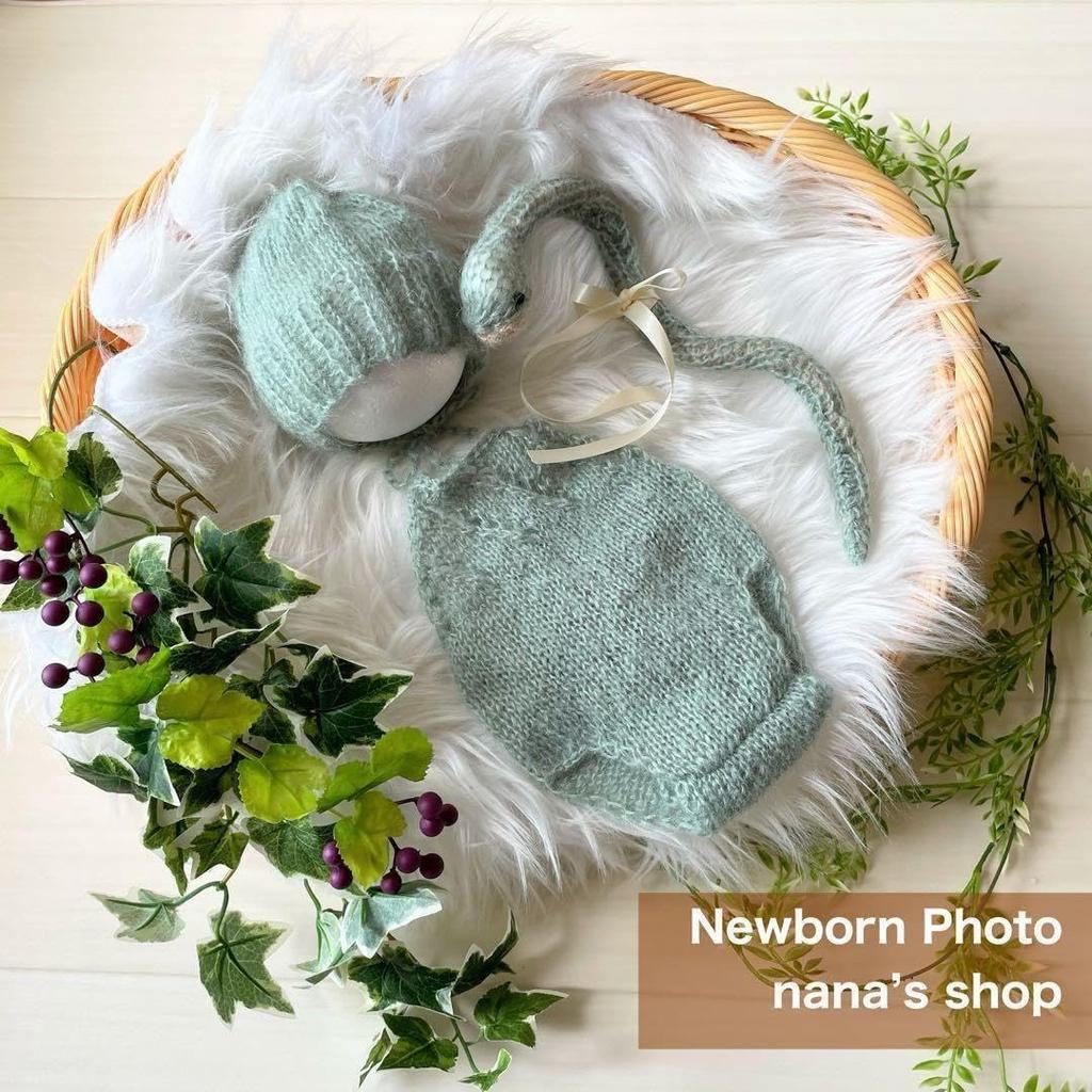 Snake hat overalls stuffed toy Snake Year Newborn Photo Shoot Costume Snake Monthly Photo [NANA's shop] & & (Green)