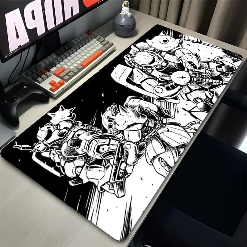 Gaming ESports Mouse Pad Locked Edge Gamer Keyboard Mat Anime Mechanical Warrior GGundam ZZaku Ii Non Slip Laptop Mousepad