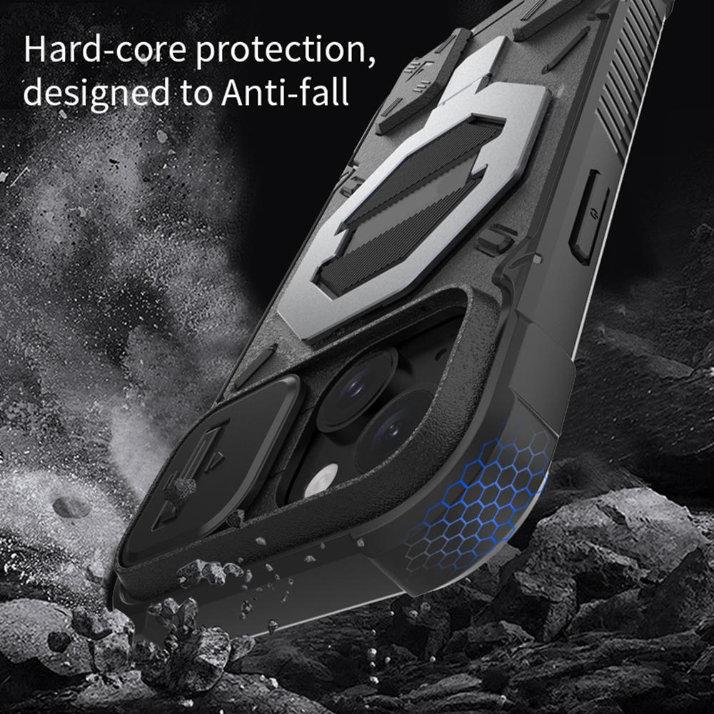 Für iPhone 15 Hülle Kompatibel mit MagSafe PC+TPU Ständer Handyhülle mit Lanyard