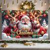 Merry Christmas Banner Backdrop Santa Claus Reindeer Design Christmas Party Decoration Xmas 2026 New Year Photography Background