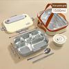 WORTHBUY Microwave 304 Stainless Steel Bento Lunch Box For Student 1500Ml Detachable Large Capacity Sealed Food Container Set
