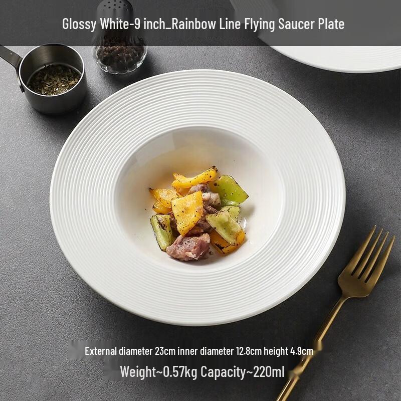 Minimalist White Ceramic Dinner Plate