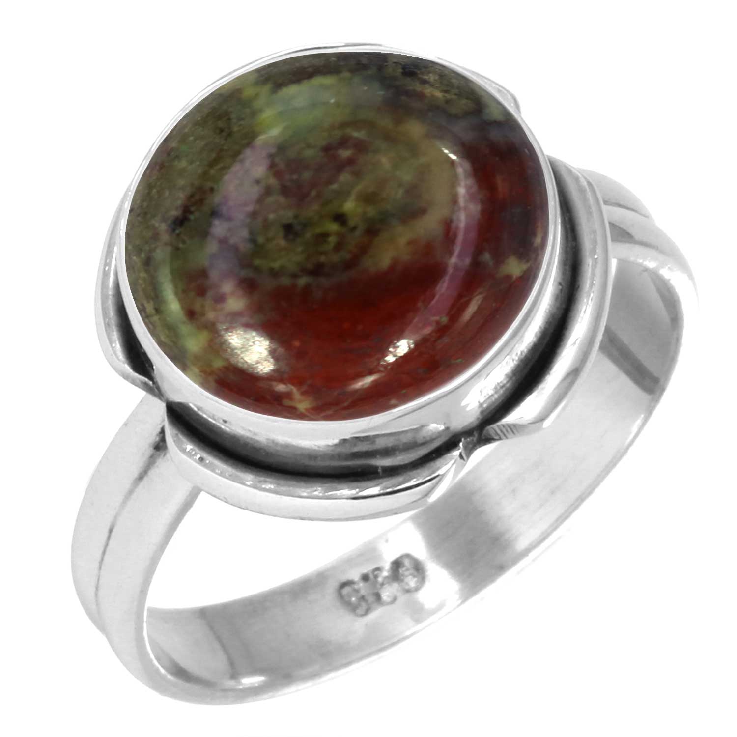 

Кольцо из стерлингового серебра 925 пробы Женское Драгоценный камень Ручная работа Ювелирное изделие Свадебный подарок Яшма Кровь Дракона Гранат в известняке Киви Кварц Винтаж 7