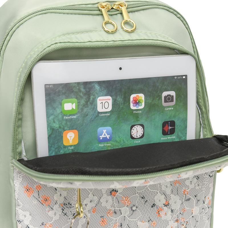 Small Floral Backpack Women's Large Capacity Oxford Cloth Lightweight Backpack