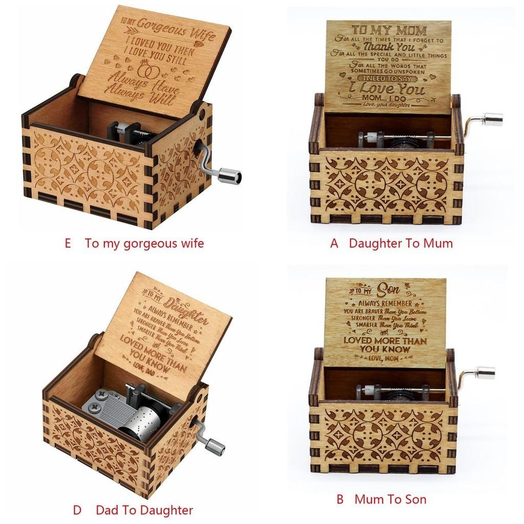 Unique Vintage Wooden Music Box For Kids Sweet You Are My Sunshine Engraved Gift