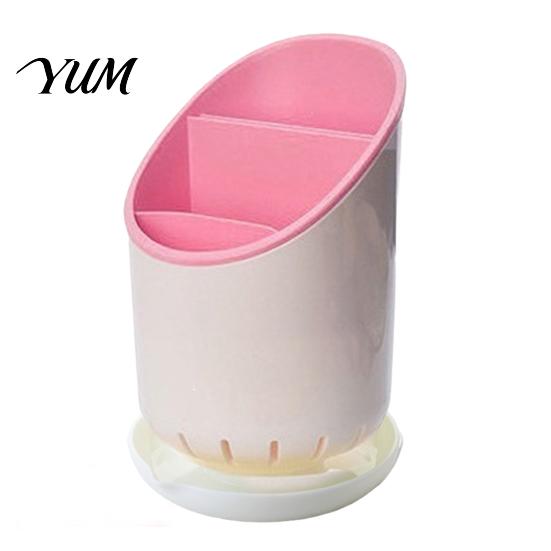 Chopstick Holder for Kitchen Countertop Multi-compartment Draining Holder, Plastic Utensil Organizer with Drain Tray, Compact Large Capacity Container