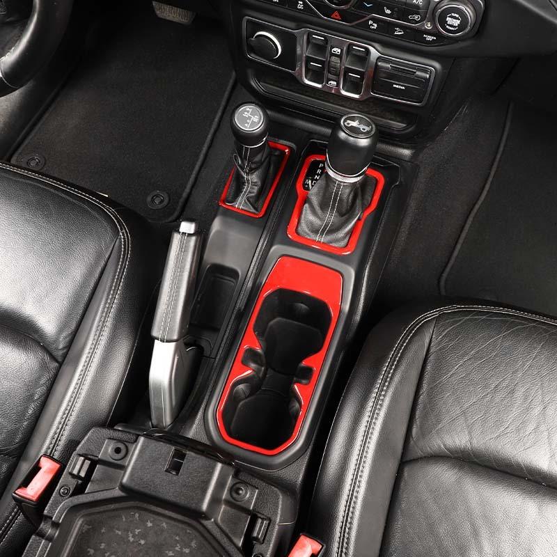 ABS Car Gear Shift Decoration Front Cup Holder Window Switch Cover For Jeep Wrangler JL 2018 Up For JT Gladiator Interior Accessories