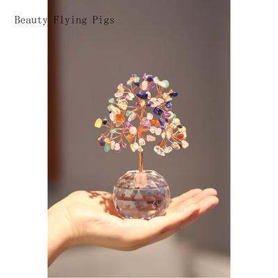 1 PZ Albero di Cristallo Fatto a Mano Ornamento da Scrivania per Ufficio Decorazioni per la Casa Statuetta Decoracion Accessori Feng Shui Piante in Miniatura