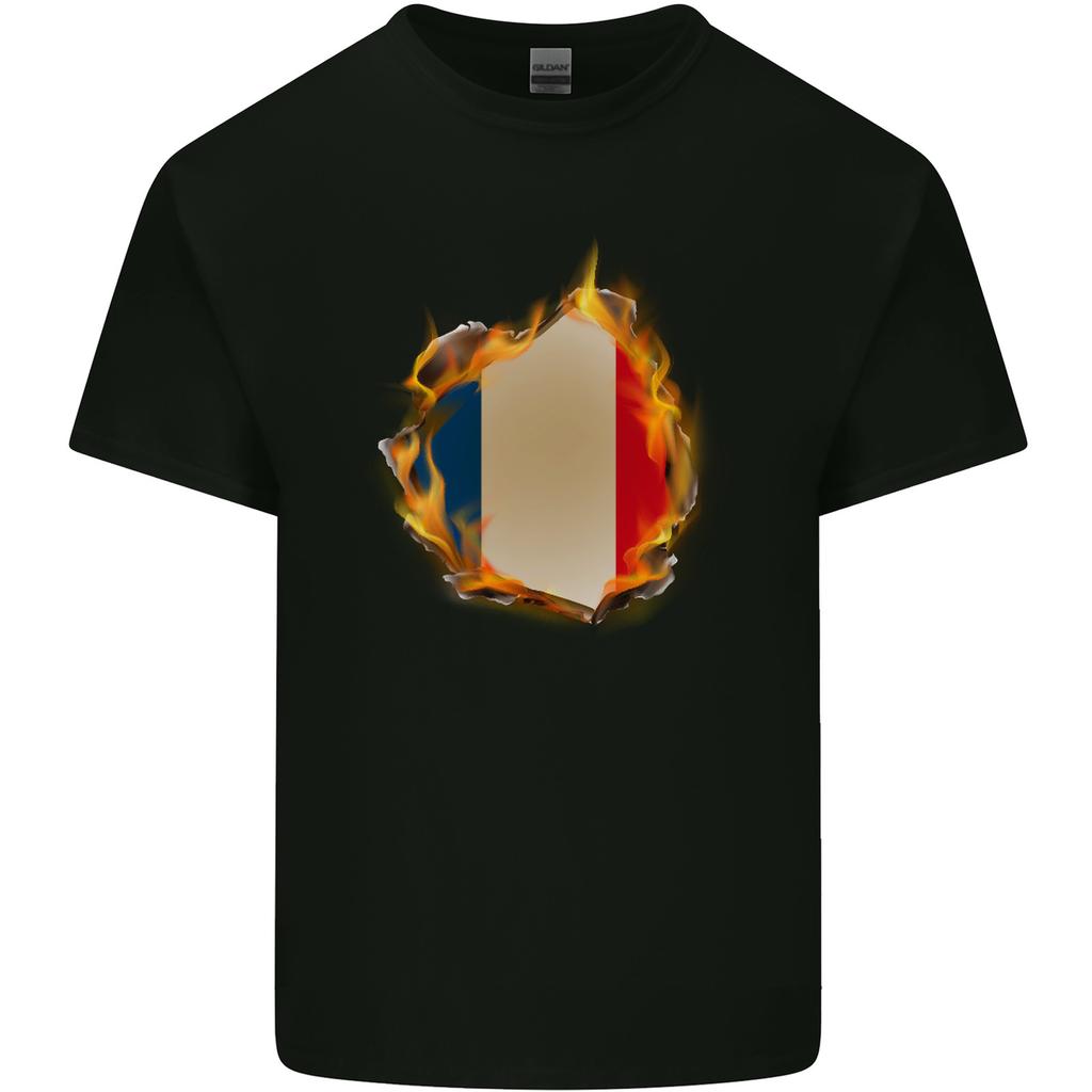 The French Tricolour Flag Fire France Unisexs Light Cotton TShirt