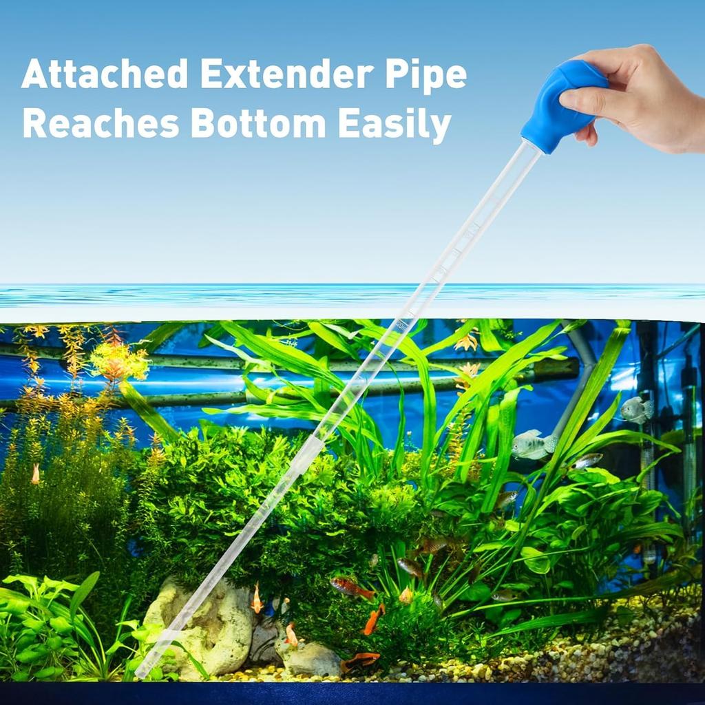 29cm/45cm Aquarium Siphon Long Pipettes for Fish Tank Coral Food Feeder Vacuum Cleaner for Aquarium Water Changer Cleaning Tool