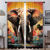 Kitchen Curtains 2 Pieces Animal Window Curtain for Room 2 Panel Shades Blinds Halloween Decoration Partition Tulle for Bedroom
