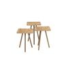 Triple Nesting Coffee Table Wooden Legs Square Design Pine Pattern