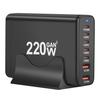 7-Port 220W GaN III Multi PD QC Desktop Power Charging Station PD100W PD20W QC18W 220W GaN3 Desktop Charger