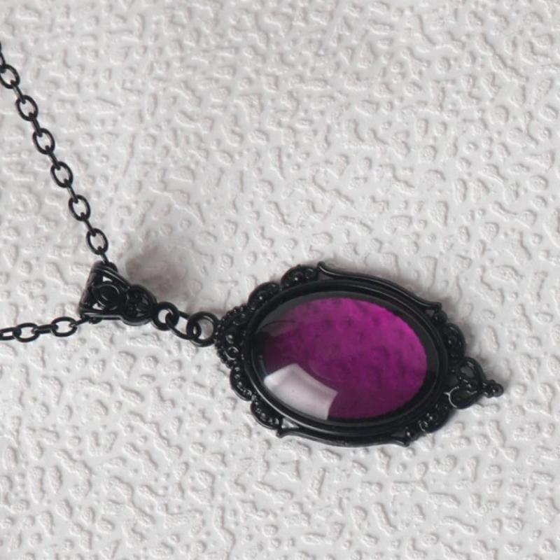 Vampirfledermaus Halskette, Blut-Kamee, Lila, Gothic Schmuck, Schwarze Fledermaus, Hexen-Accessoires, Pagan, Alternativ, Vintage Choker ,Mann
