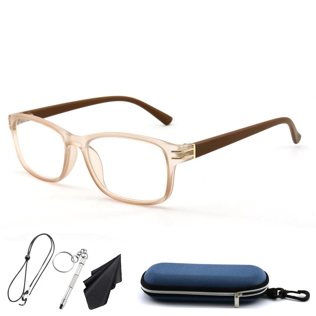 JINSCOOP Blue Light Blocking Reading Black Stylish Square Spring Matte To Power Options Men's Glasses, Stylish, Ultra-Thin, Frame, Design,