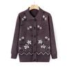 Old Lady Autumn Clothes Lapel Sweater Female Elderly Mother Sweater Jacket Autumn Clothes Mother-in-law Knitted Cardigan