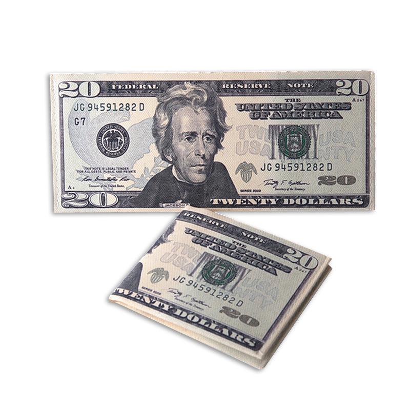 Men's Creative Wallet: Currency Print Canvas Card Holder, Customizable Designs Available