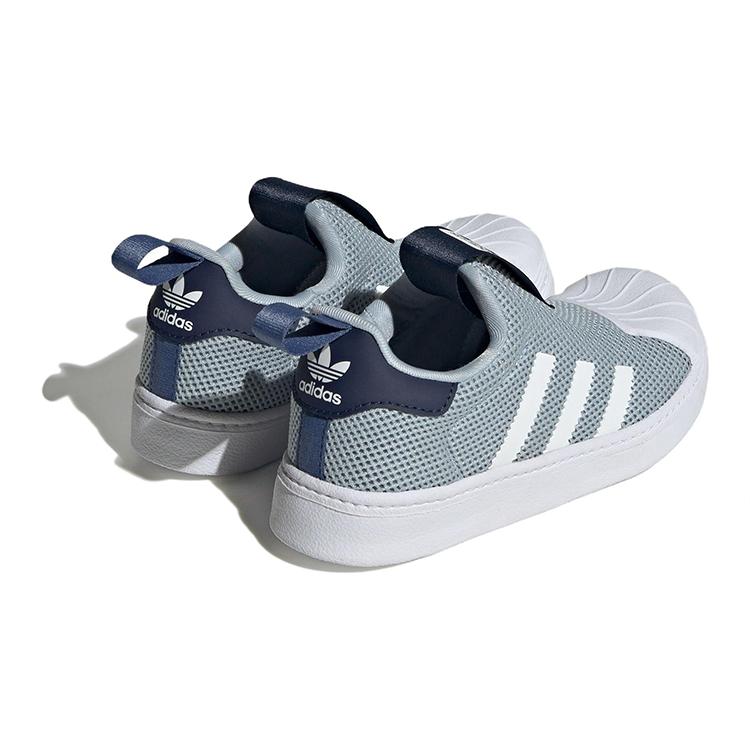 Adidas Originals SUPERSTAR 360 Mesh Casual Abrasion Resistant Low top Kids' Skateboarding Shoes Blue White Kids' IF5917