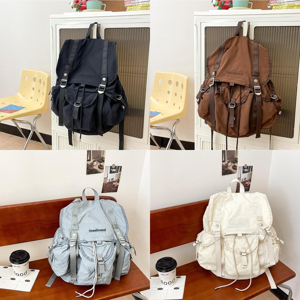 Nylon Letter Smoothmmod Embroidery Casual Backpack With Large Capacity For Travel And School Use