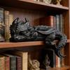 Decorative Resin Statue of A Sleeping Dragon with Wings, Designed To Lie on The Edge, Suitable for Home Decor or As A Collectible Item